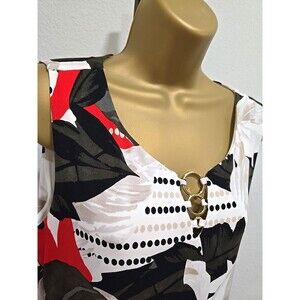 Calvin Klein Maxi Dress Med Resort Tropical Travel Cruise Summer Stretchy Floral